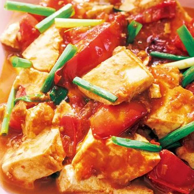 「豆腐のトマトチリ炒め」