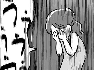 泣き崩れる母
