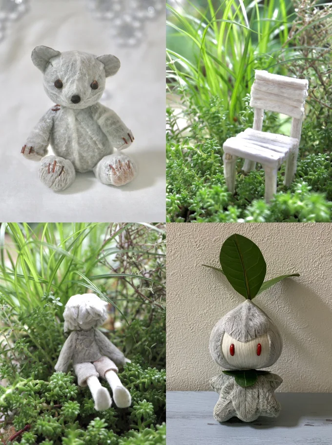 椅子には四角い茎を使っています▶動物シリーズ（⇒次へ）