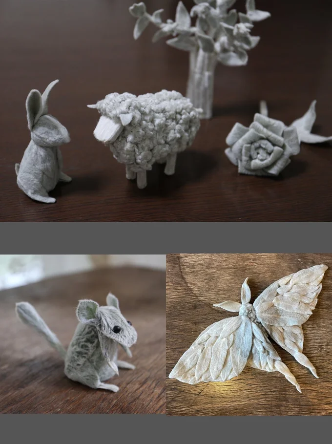 こちらもラムズイヤーで作っています▶フランネルソウの猫（⇒次へ）