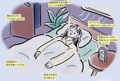 眠れる夏の寝室例