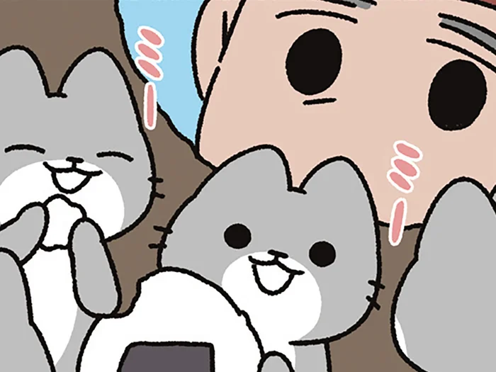 【おむすびころりんなねこ】おじいさんが覗いた穴からは、愛らしい声がいくつも聞こえて
