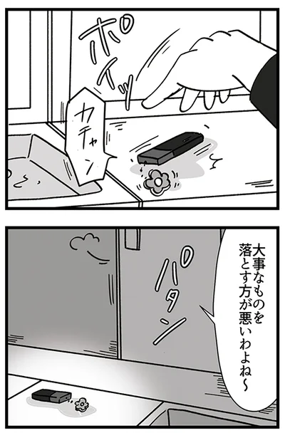落とすほうが悪いわよね～