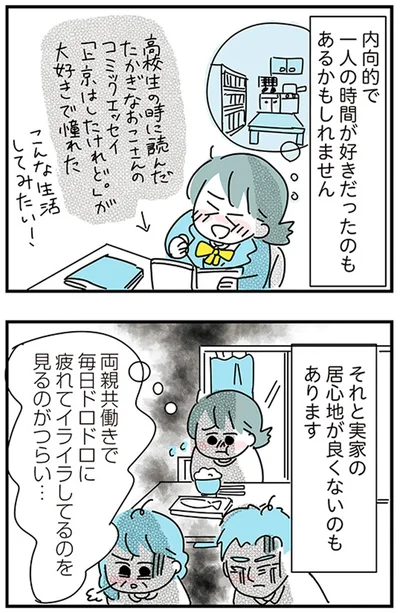 実家の居心地が良くないのもあります