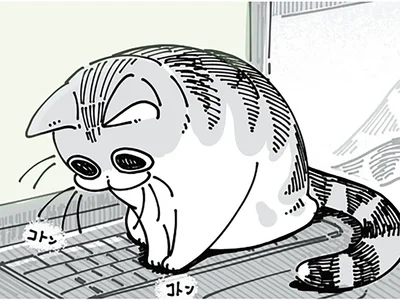キーボードの上に…