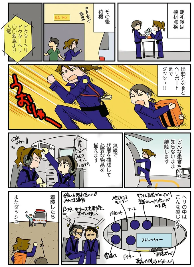 出動となるとヘリポートまでダッシュ!!