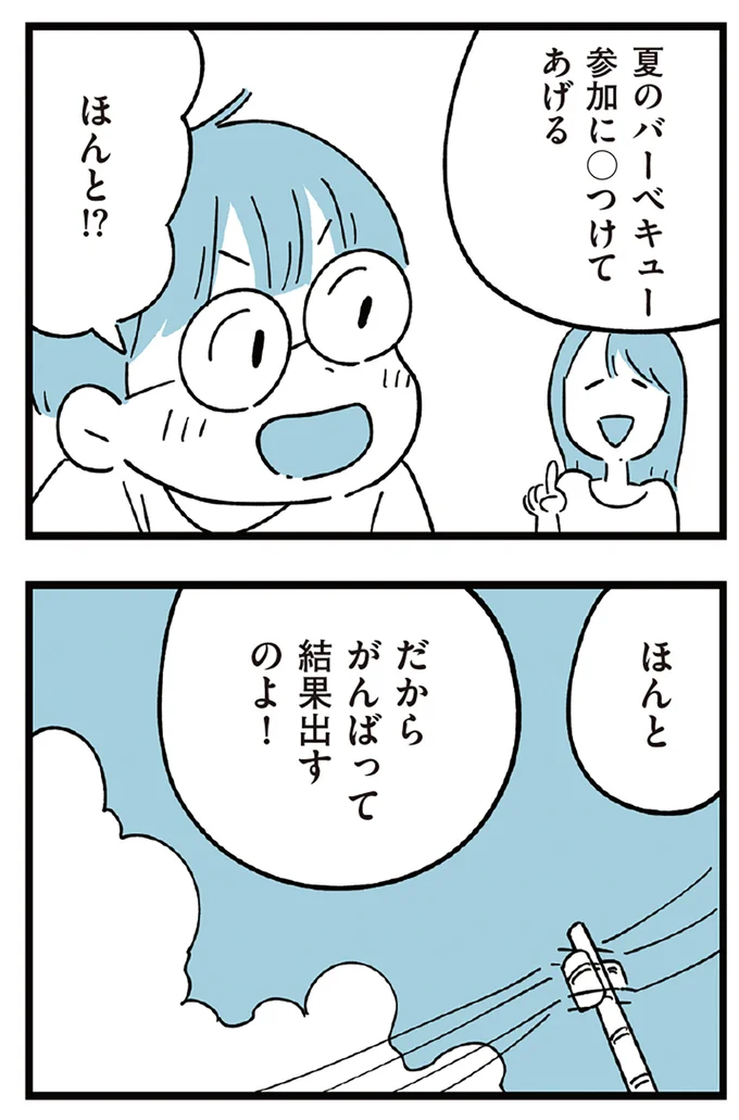 がんばって結果出すのよ！