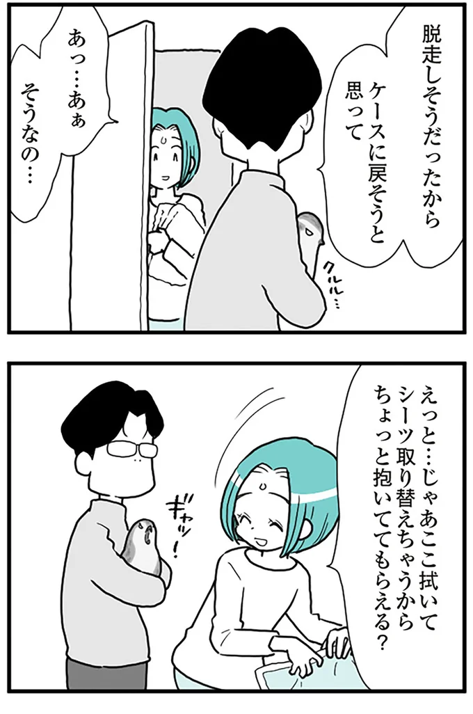 脱走しそうだったからケースに戻そうと思って