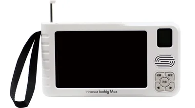 多機能防災テレビ・ラジオ。内蔵充電池、乾電池など4WAY電源に対応。innowa buddy Max ソーラー充電ポータブルラジオ・TV 防災安心セット￥22,800／innowa　