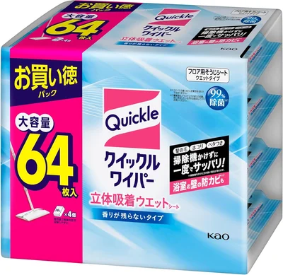 【大容量】クイックルワイパー 立体吸着ウエットシート ジャンボパック