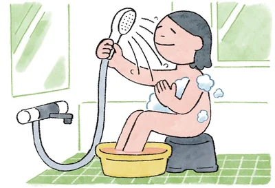 夏はシャワー＋足湯で温め効果をアップ！