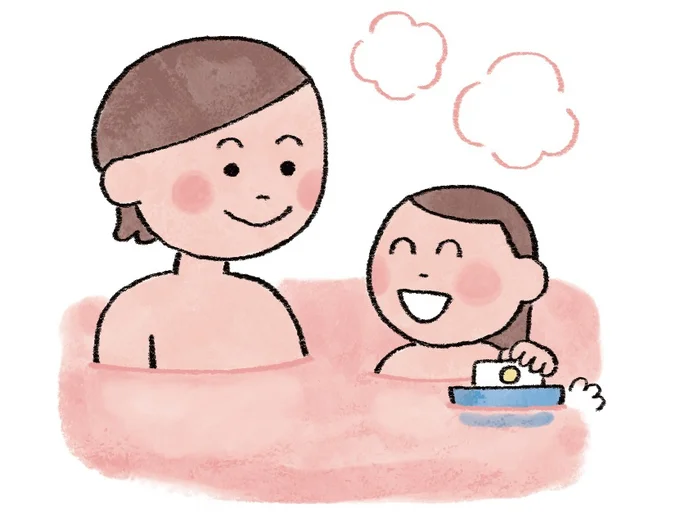 基本は子どもも同じ温度のお湯で大丈夫!ただし、子どもの様子を見守って