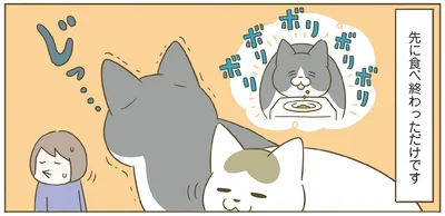 先に食べ終わっただけ