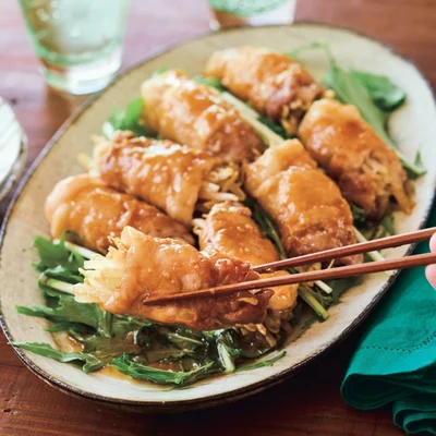 照り焼き風もやし肉巻き