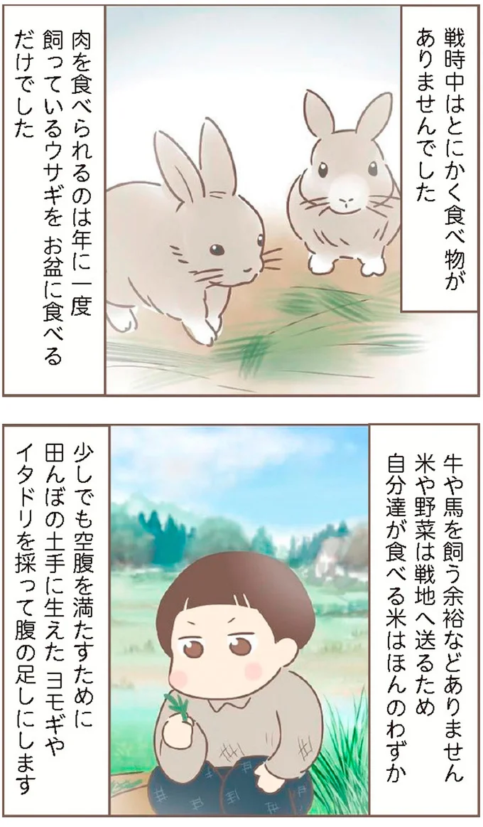 戦時中はとにかく食べ物がありませんでした