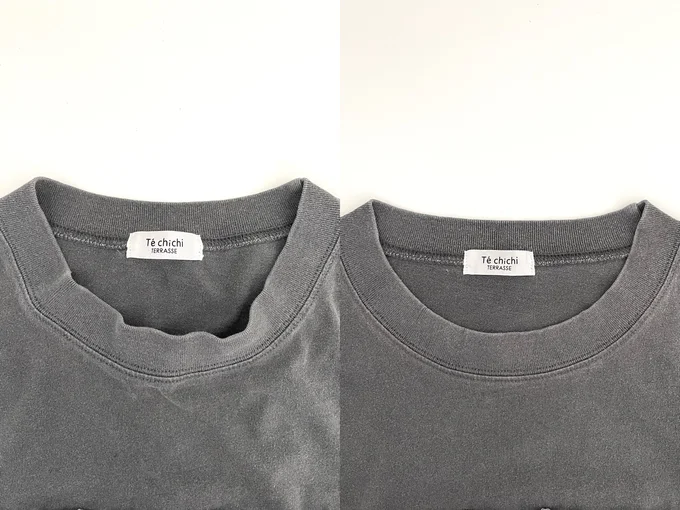 ヨレたTシャツの首元を整える方法