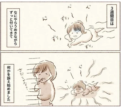 なにやらうめきながらずっと付いてきて何かを訴え始めました