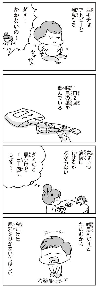 1日2回喘息の薬を飲んでいる