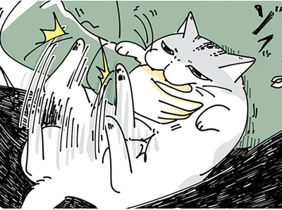 爪切りを嫌がる猫