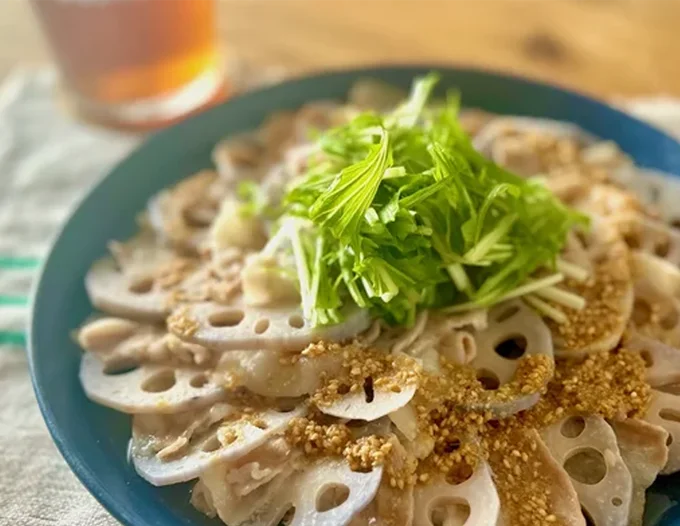 れんこんと豚バラのチン♪
