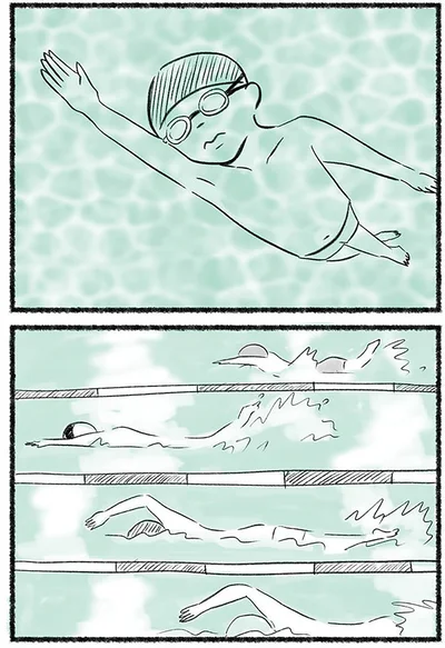 泳ぐ子どもたち
