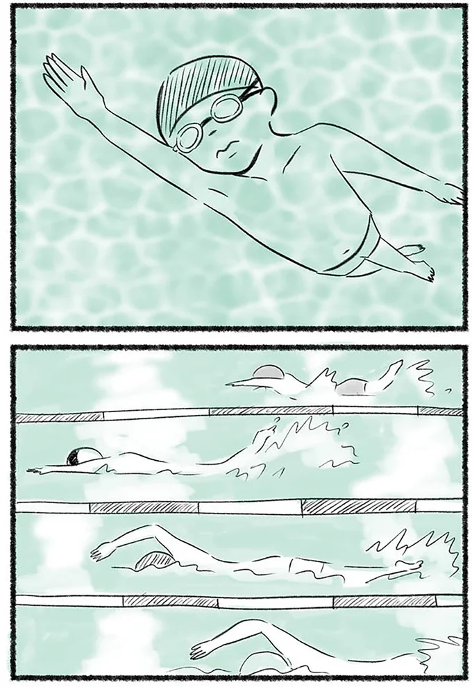 泳ぐ子どもたち