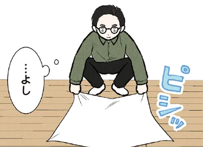 しわくちゃのタオルを直したい飼い主。大型犬が全力で阻止!?