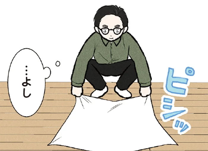 しわくちゃのタオルを直したい飼い主。大型犬が全力で阻止!?