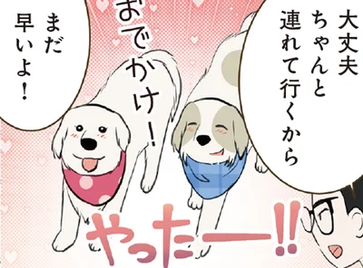 お出かけを察知した大型犬。テンションが上がりすぎた結果