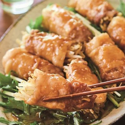照り焼き風もやし肉巻き