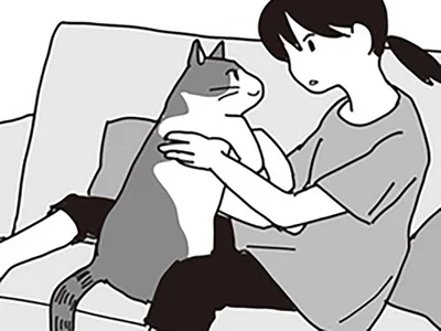 猫の口の中に…