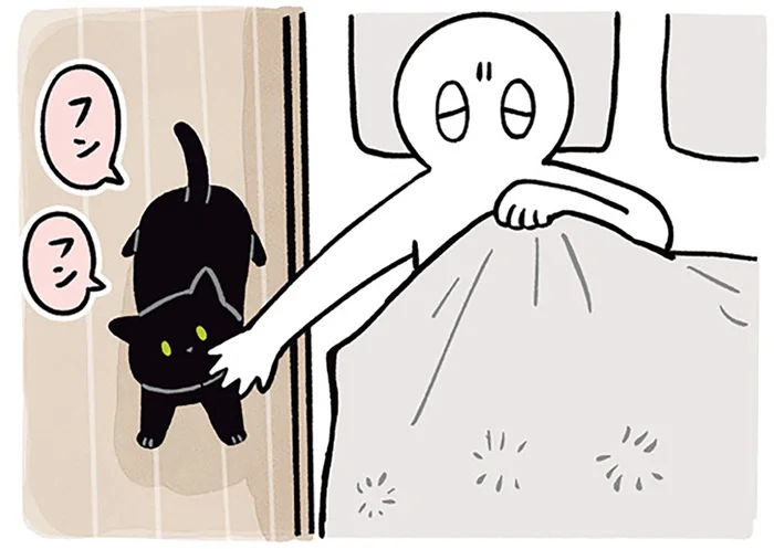 起こしたくない、でも甘えたい！黒猫ろんのセルフなでなで