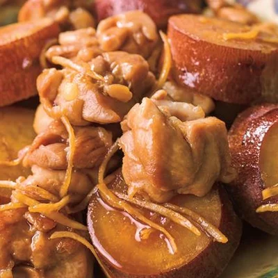 簡単下ごしらえ＋煮込み時間10分で味しみ！「とりとさつまいものしょうがじょうゆ煮」