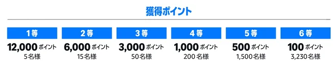 1等は12,000ポイント