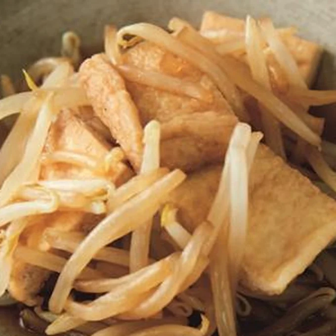 「もやしと油揚げのレンジ煮」