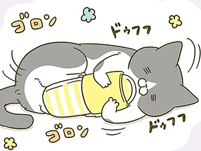 スリッパを奪う猫
