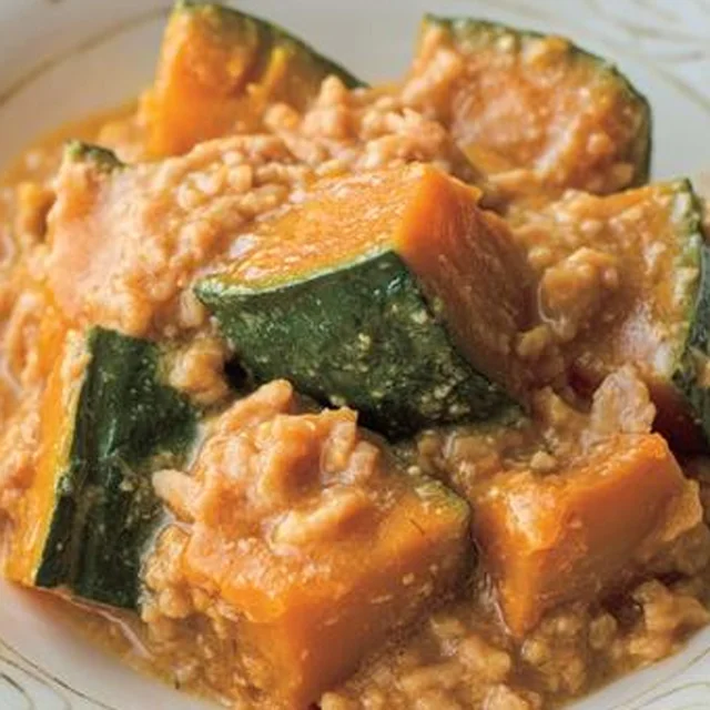 【鍋いらず】かぼちゃの煮物はレンチン6分でプロの味！「かぼちゃのみそそぼろ煮」