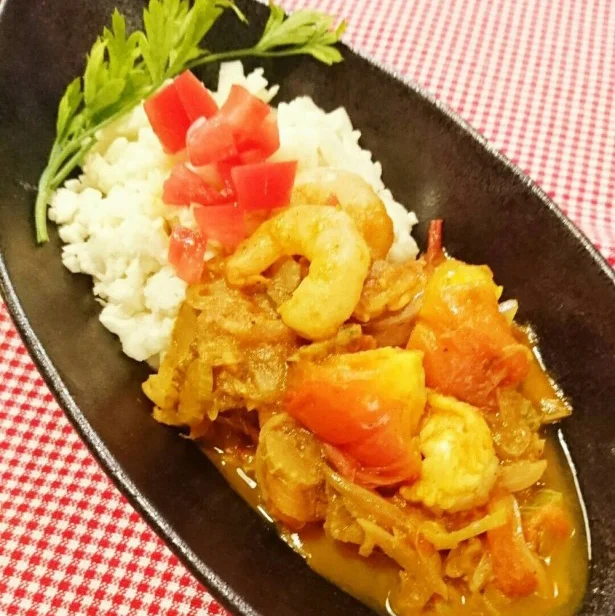 速攻:トマトカレー。カリフラワーライス