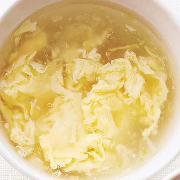 水溶き片栗粉でとろみをつけて!「卵スープ」