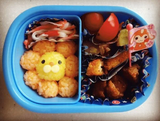 Eテレキャラとのさりげない共演も、ほほえましい～。キャラ弁「ポンデライオン弁当」（投稿者：はむmama さん）