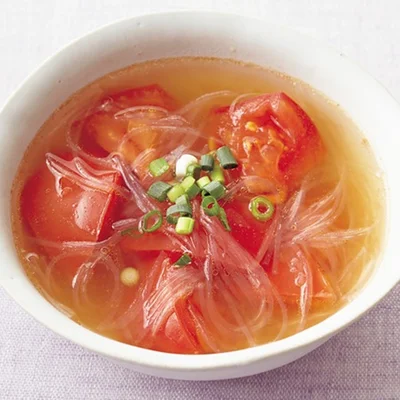 「トマトとはるさめの中華スープ」