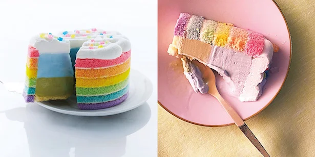虹色が映える！「レインボーアイスケーキ」