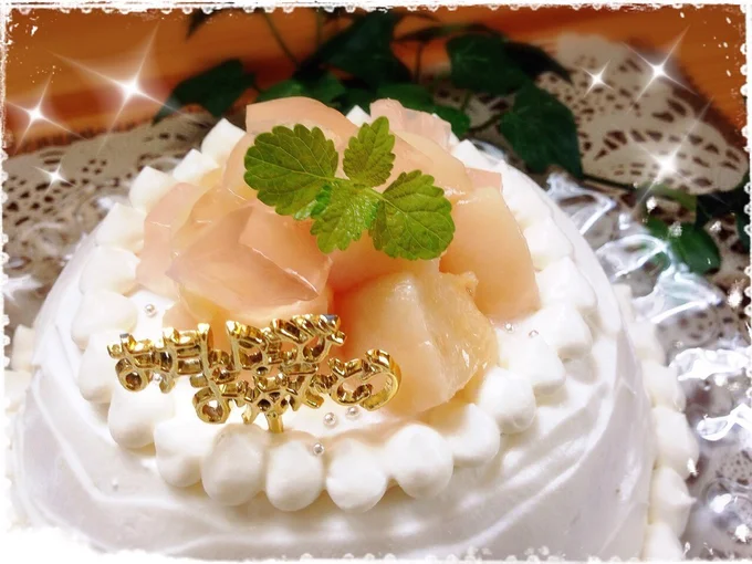 ♥桃のレアチーズケーキ♥