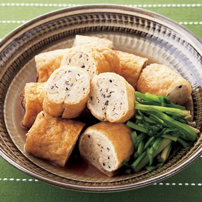 「信太（しのだ）巻きとせりの含め煮」