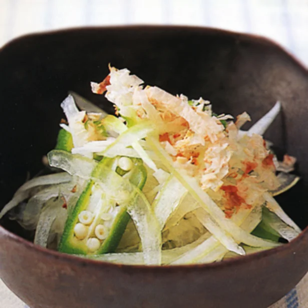 野菜の歯ごたえが楽しい「オクラと玉ねぎのおひたし」