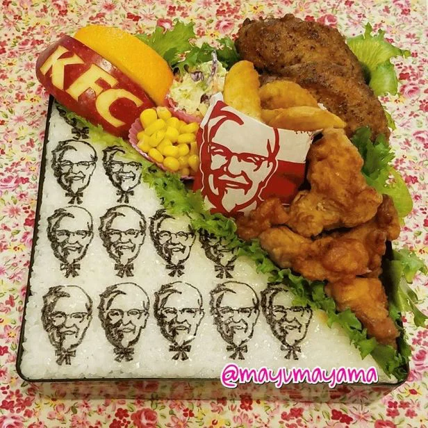 カーネルおじさんがズラリと並ぶチキン弁当とは!?【キャラ弁】