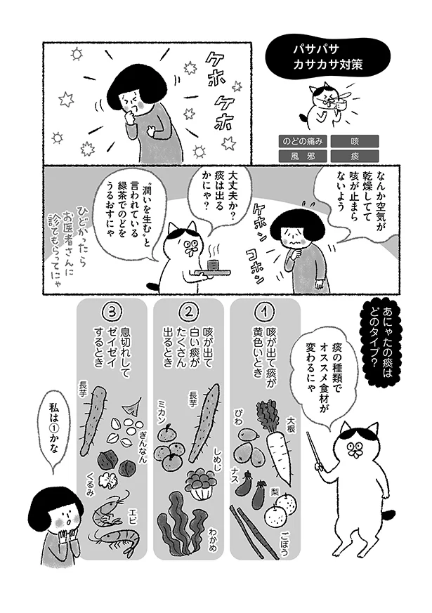 最近咳が出るな という方必見 乾燥の季節 潤い食材でしっかりケアしよう ねこ先生が教える ゆるゆる健康法 14 毎週火 金曜日連載 レタスクラブ 最近咳が出るな という方必見 乾燥の季節 潤い食材でしっかりケアしよう ねこ先生が教える ゆるゆる健康法 14 毎週火 金曜日連載 レタスクラブ