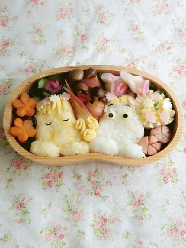 やさしい色味でガーリーに仕上げるムーミン弁当【キャラ弁】