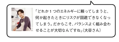 「エネルギーもバランスよく組み合わせることが大切なんですね」