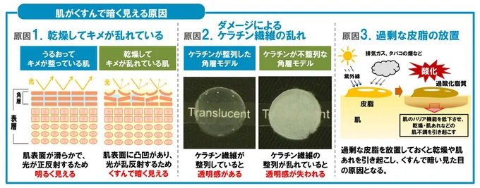 肌がくすんで見える原因